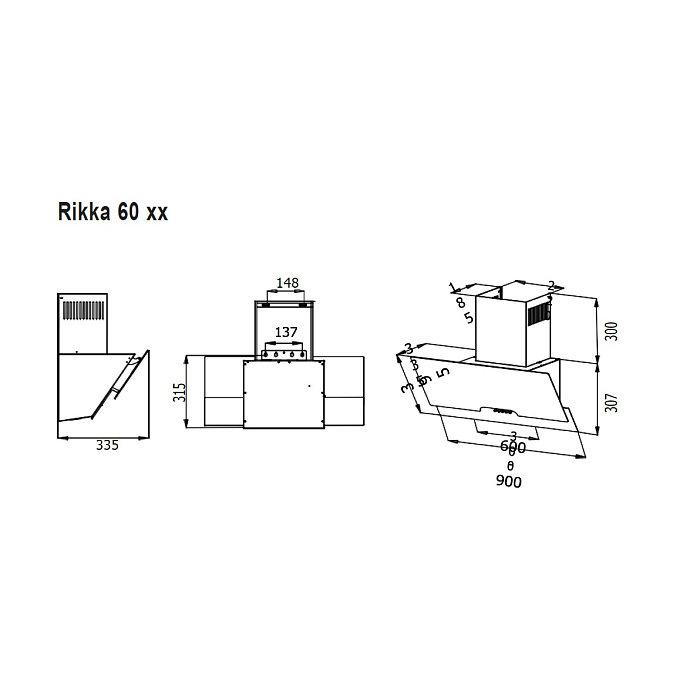 картинка Кухонная вытяжка Evelux RIKKA 60 BG 