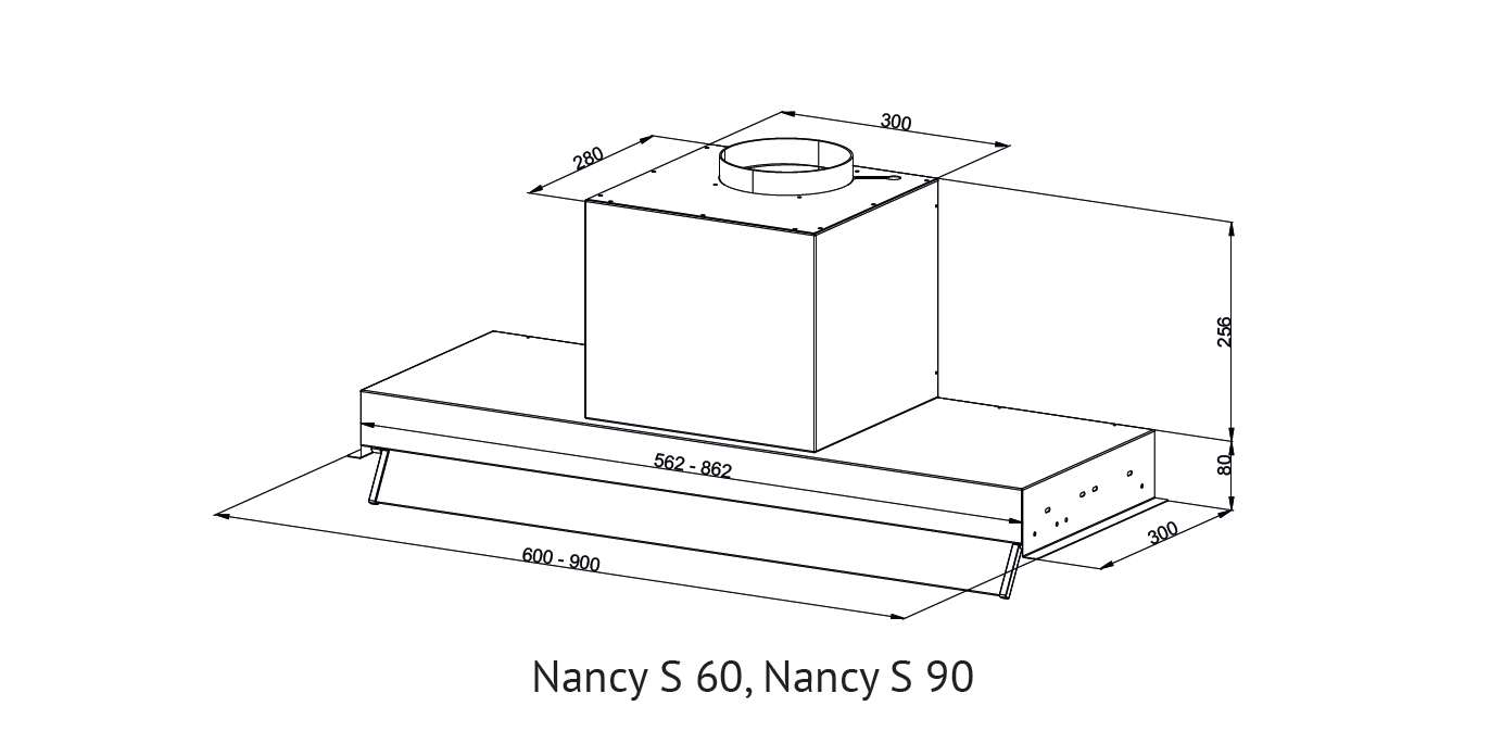 картинка Кухонная вытяжка Kuppersberg NANCY S 90 BLACK  картинка Кухонная вытяжка Kuppersberg NANCY S 90 BLACK