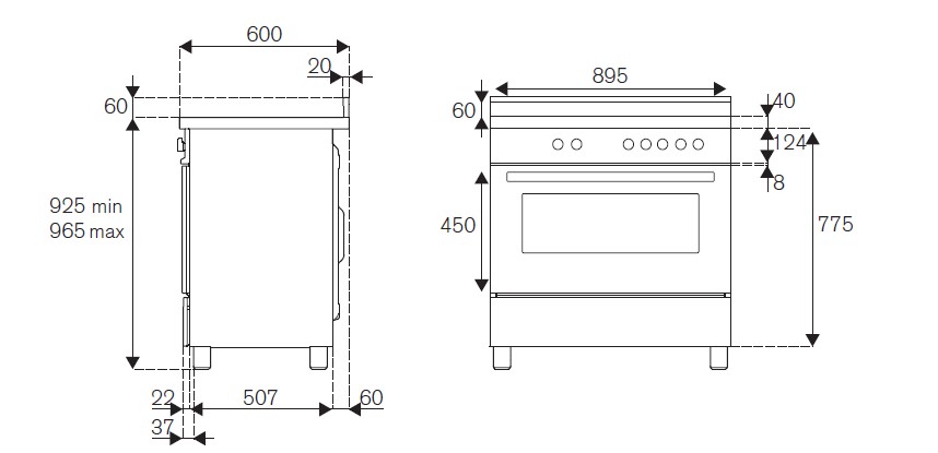 картинка Комбинированная кухонная плита Bertazzoni HER95I2ENET чёрный 