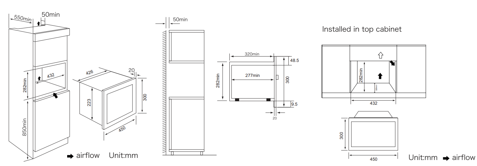 картинка Микроволновая печь встраиваемая Weissgauff HMT-452 