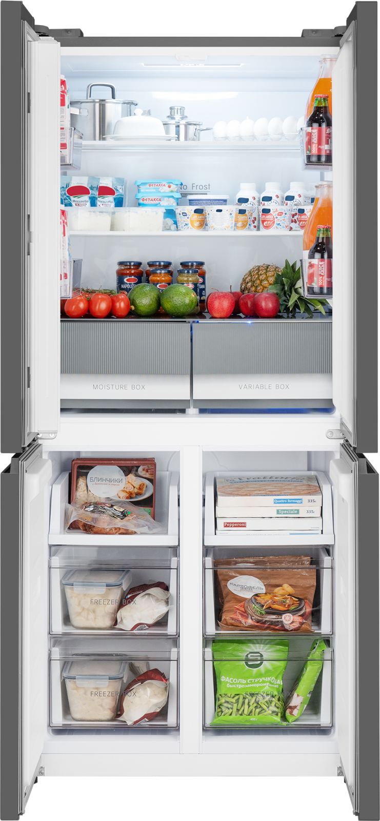 картинка Полувстраиваемый холодильник Weissgauff WCD 450 Dark Grey NoFrost Inverter 