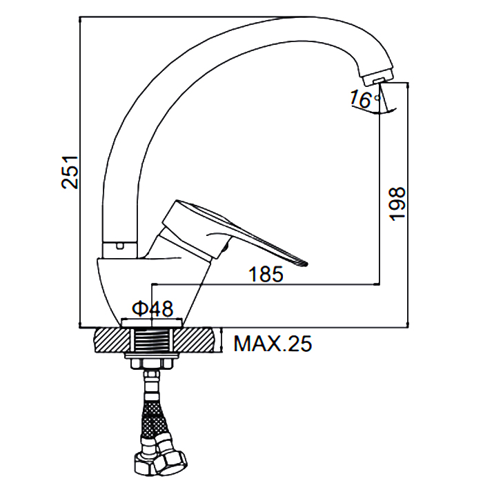 картинка Смеситель Ledeme H04A L5904A сатин  