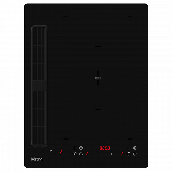 картинка Индукционная варочная панель с вытяжкой Korting HIBH 40980 NB черный  