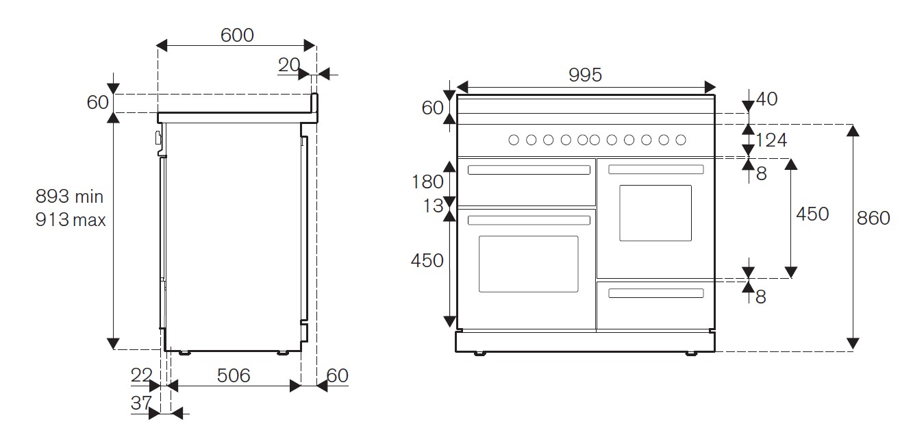 картинка Комбинированная кухонная плита Bertazzoni PRO105I3ENET чёрная 