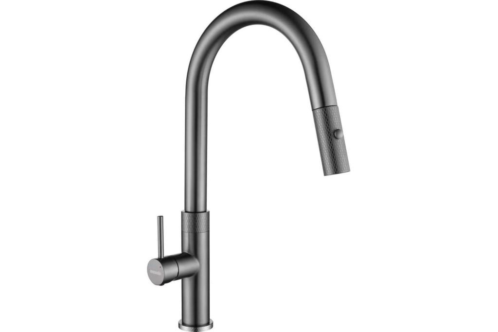 картинка Смеситель с выдвижной лейкой LONGRAN TECHNO GUNGREY LM2183 GG 