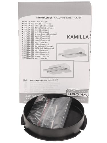 картинка Кухонная вытяжка Krona KAMILLA 600 WHITE (2 МОТОРА) 