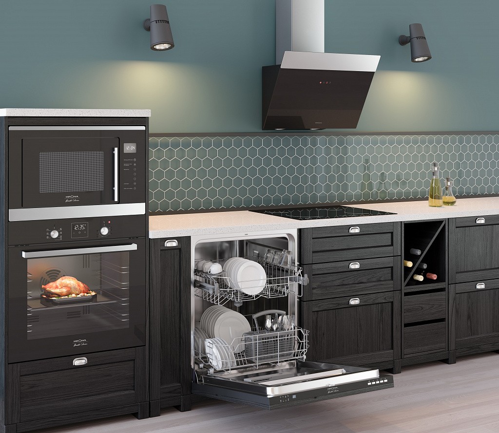картинка Кухонная вытяжка Krona KRISTEN 900 BLACK/INOX S 