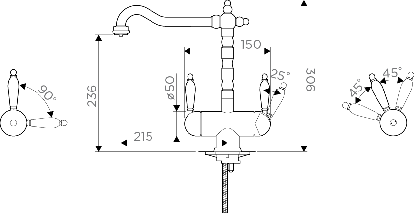 картинка Смеситель Omoikiri AMAGASAKI-SI серебро 