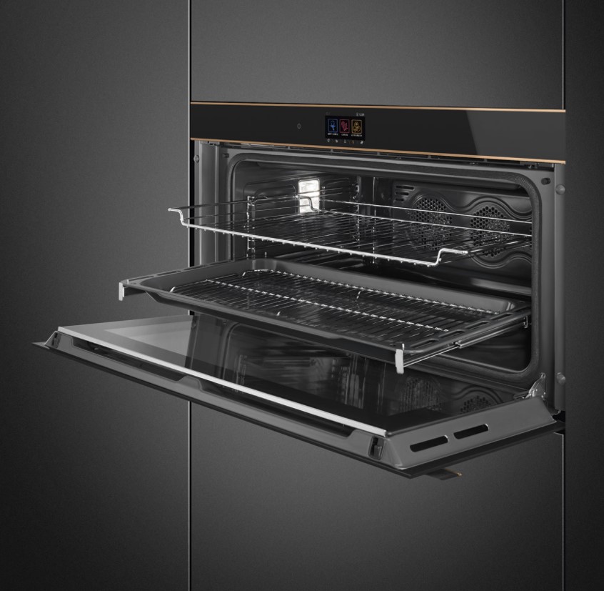 картинка Электрический духовой шкаф Smeg SFPR9604TNR черное стекло 