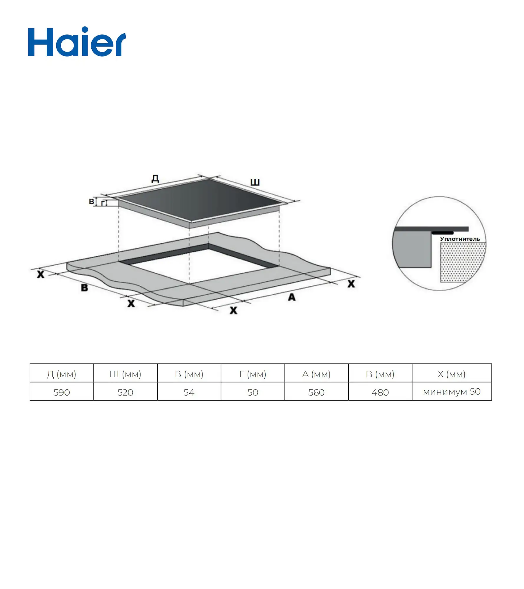 картинка Индукционная варочная панель Haier HHK-Y64TCVB 