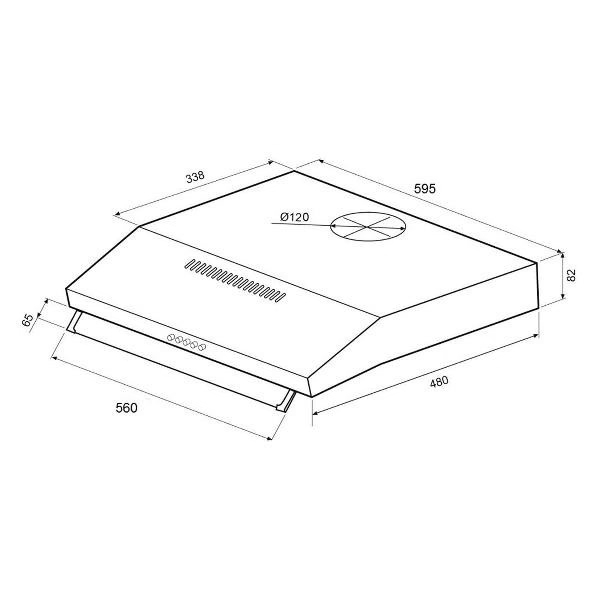 картинка Кухонная вытяжка Krona OSTEN 600 INOX PB 
