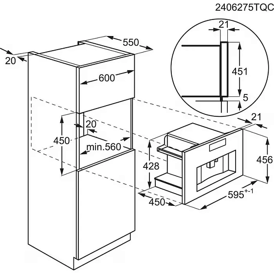картинка Кофемашина встраиваемая Aeg TC8NK7T черный 