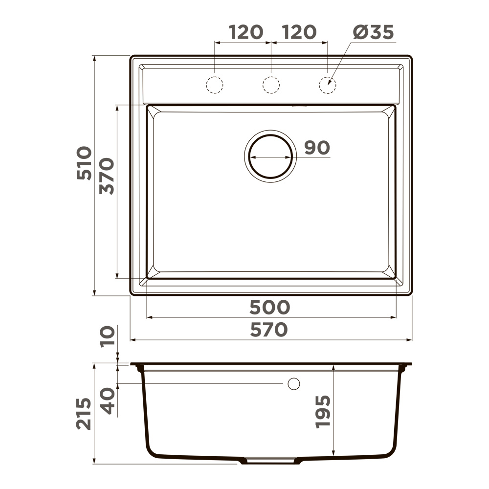 картинка Мойка для кухни Omoikiri Daisen 57 