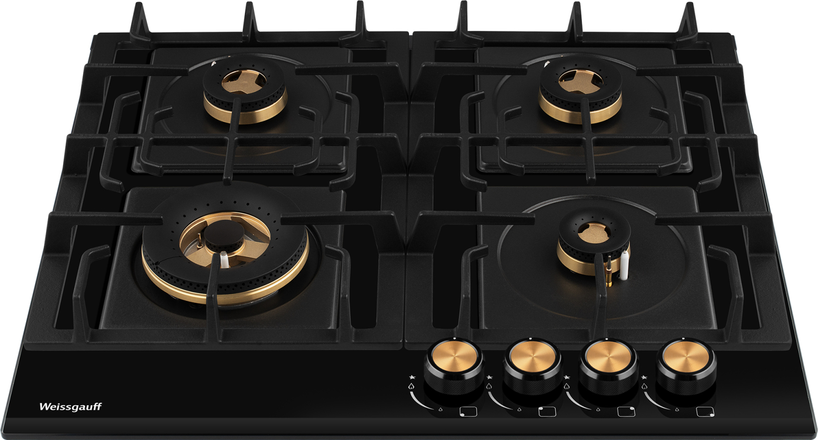 картинка Газовая варочная панель Weissgauff HGG 6445 BL Volcano Burner 