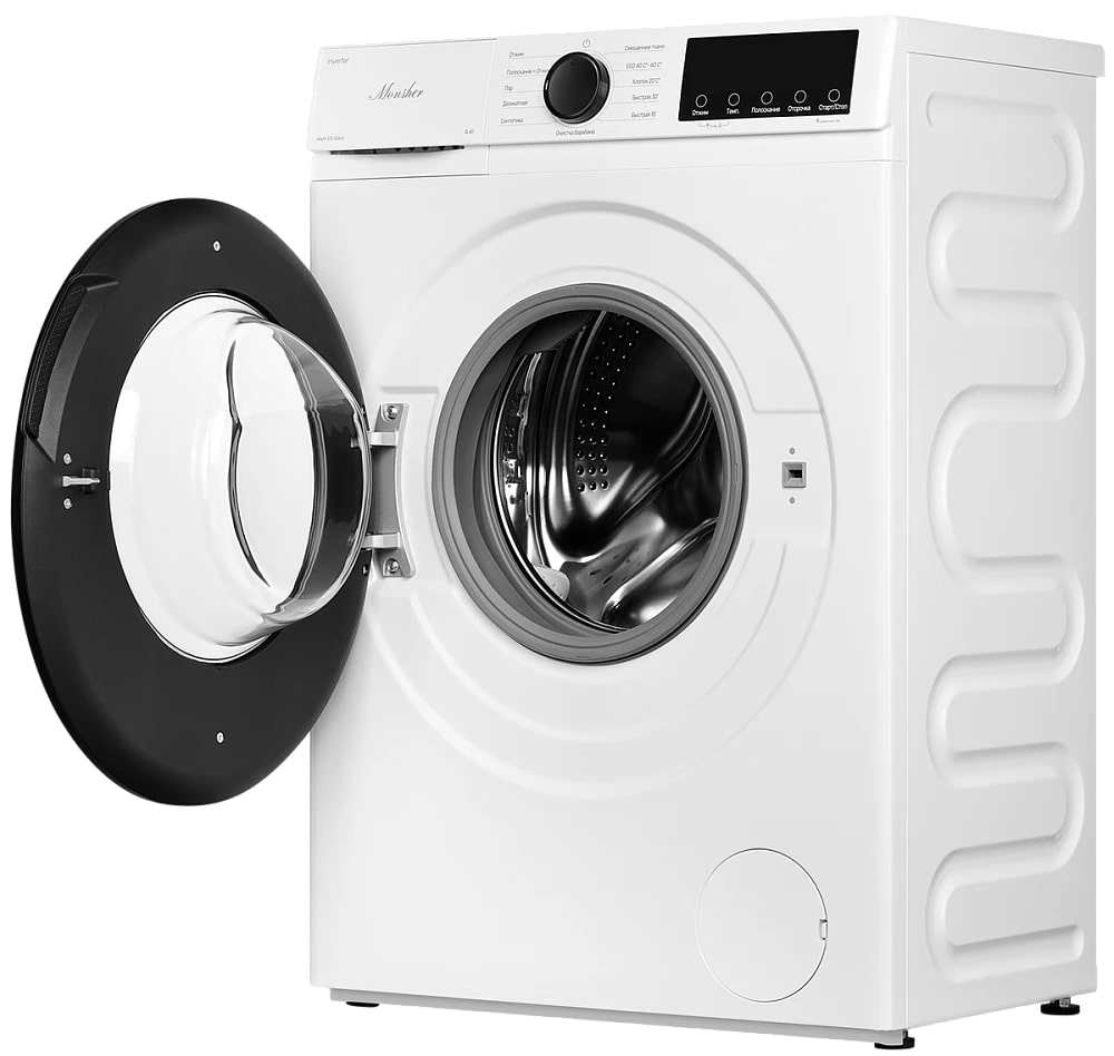 картинка Стиральная машина узкая с паром Monsher MWM 410 Blanc 
