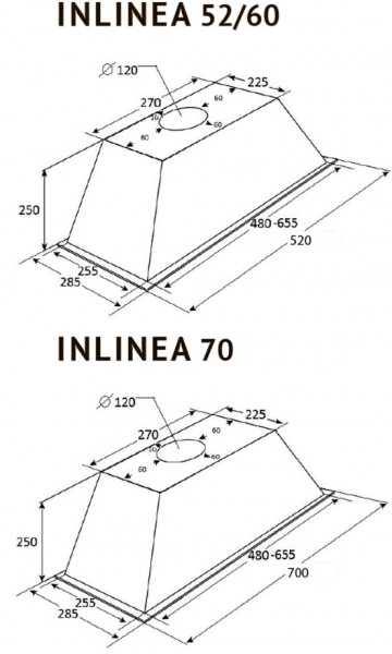 картинка Кухонная вытяжка Kuppersberg INLINEA 70 BX 