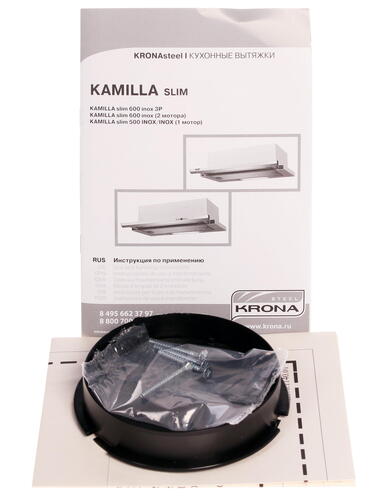 картинка Кухонная вытяжка Krona KAMILLA SLIM 600 WHITE (1 МОТОР) 