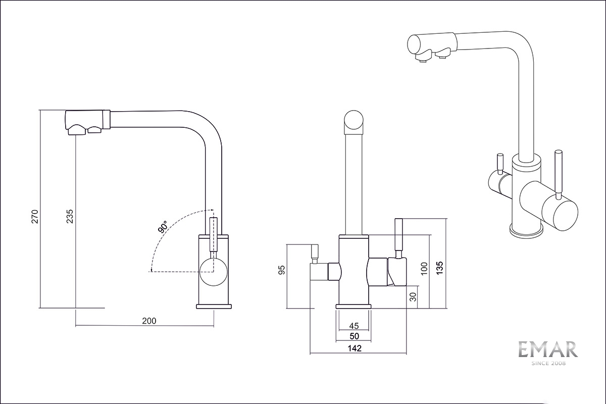 картинка |Discount| Смеситель Emar EC-3003 