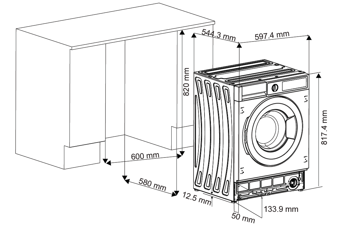 картинка Стиральная машина встраиваемая Weissgauff WMI 54127 D 