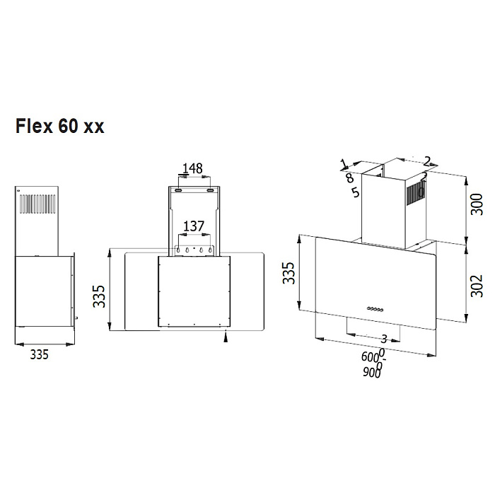 картинка Кухонная вытяжка Evelux FLEX 60 BG 
