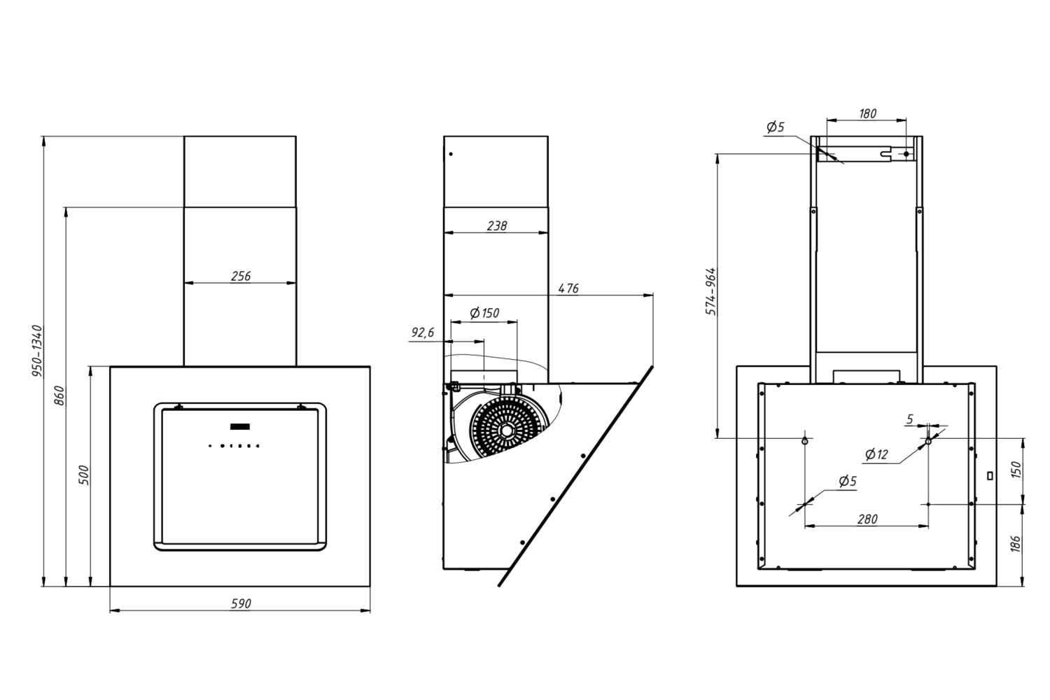 картинка Кухонная вытяжка Franke MELODY 60 BK 