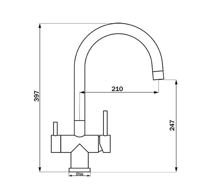 картинка Смеситель LONGRAN SPRINT LOGIC LM2191, STAINLESS STEEL 