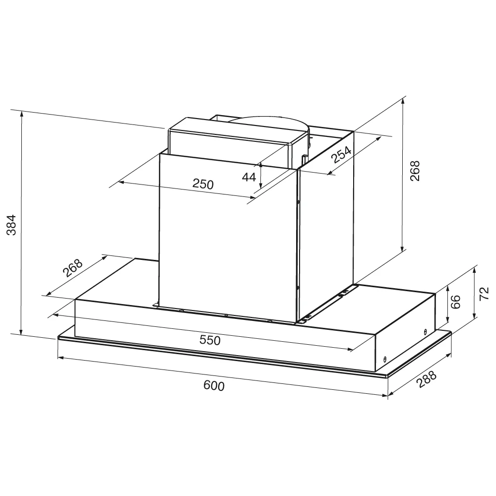 картинка Кухонная вытяжка Krona SELINA F MAX 600 black SGC 