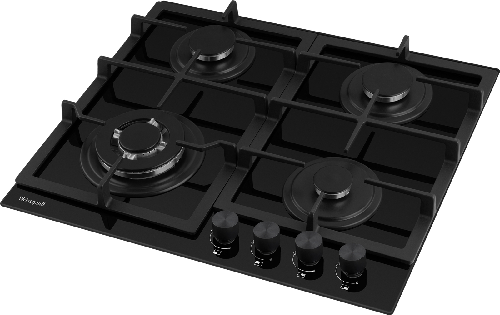 картинка Газовая варочная панель Weissgauff HGG 641 BGV Nano Glass черный 