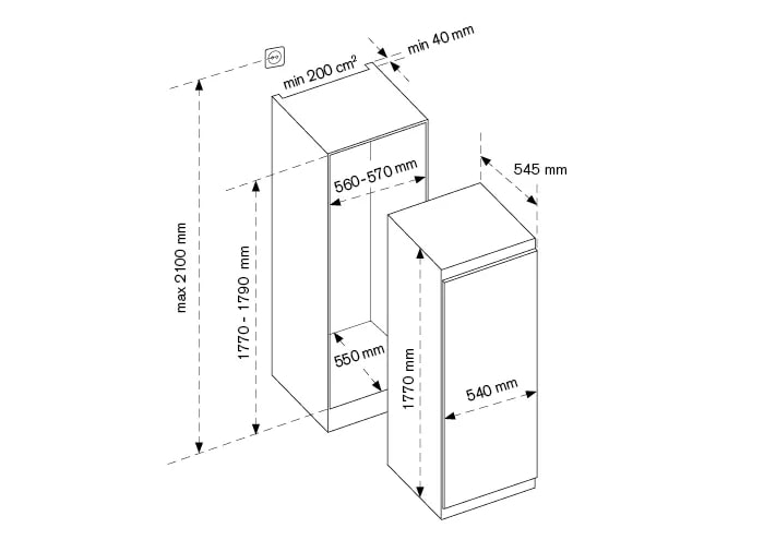 картинка Встраиваемый холодильник Bertazzoni LRD603UBNPVC/20 