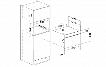 картинка Микроволновая печь встраиваемая Weissgauff BMWO-349 DBSX Touch 