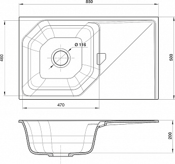 картинка Мойка для кухни Rivelato LOCUS LS-85 
