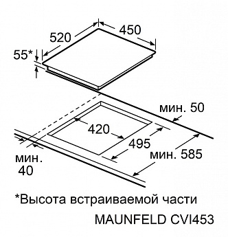 картинка Индукционная варочная панель Maunfeld CVI453SBBK Inverter 