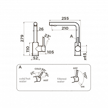 картинка Смеситель Omoikiri Nakagawa 2 Plus-C 