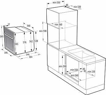 картинка Электрический духовой шкаф Gorenje BO6735CLB 