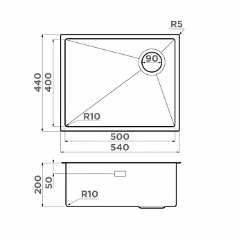 картинка Мойка Omoikiri TAKI 54-U/IF-LG SIDE SF 