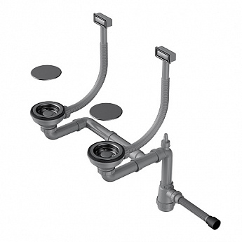 картинка Арматура для двухчашевых моек с прямоугольными переливами WK-2C 