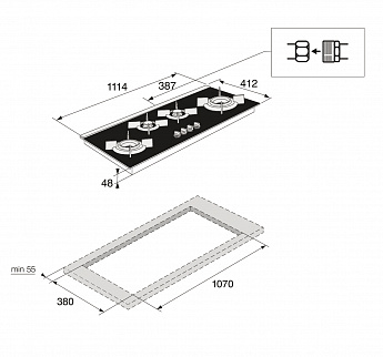 картинка Газовая варочная панель ASKO HG8144BGB1 