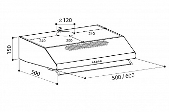 картинка Кухонная вытяжка Lex SIMPLE 600 IVORY LIGHT 