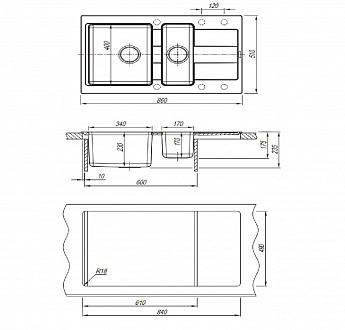 картинка Мойка для кухни Florentina Комби-860К 