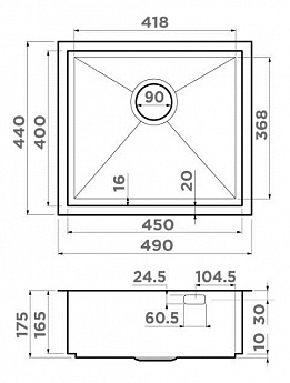 картинка Мойка Omoikiri KASEN 49-16 INT LG 