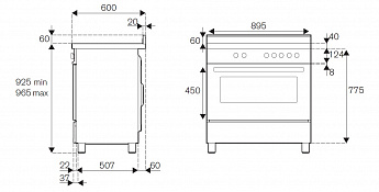 картинка Комбинированная кухонная плита Bertazzoni PRO96L1ENET чёрная 