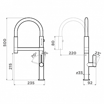 картинка Смеситель Omoikiri OSAKA C-WH 