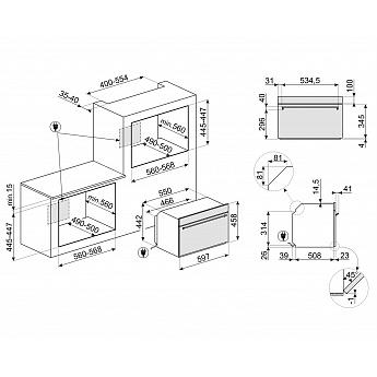 картинка Микроволновая печь Smeg SO4301M0N черный матовый 