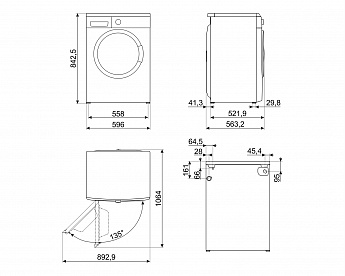 картинка Стиральная машина с паром Smeg WM3T84RU 