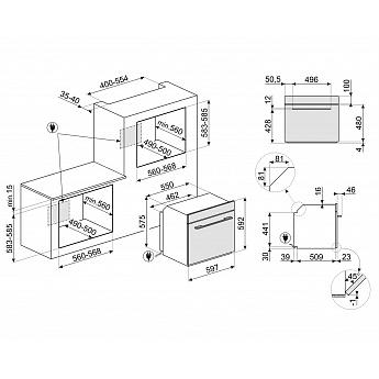 картинка Электрический духовой шкаф с функцией пара Smeg SOP6102S2PB3 стекло Deep Black 