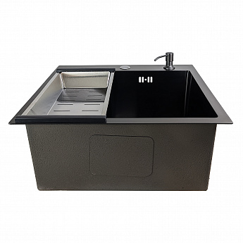 картинка Комплект мойка и смеситель Gerda 5045 G+SM.Black 