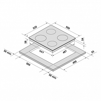 картинка Индукционная варочная панель Krona FARBE 60 BL  картинка Индукционная варочная панель Krona FARBE 60 BL