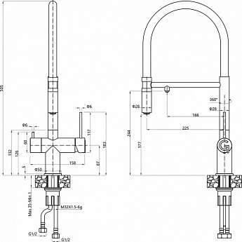 картинка Смеситель Rivelato Adria 1523517 bs 