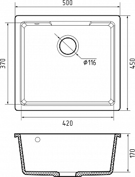 картинка |Discount| Кухонная мойка Granfest URBAN 4550 черный 