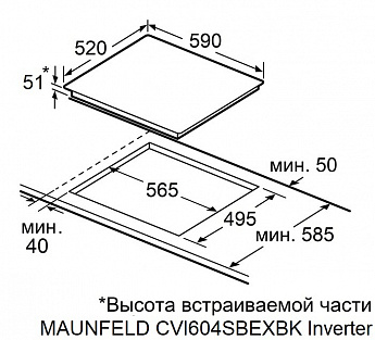 картинка Индукционная варочная панель Maunfeld CVI604SBEXBK Inverter 